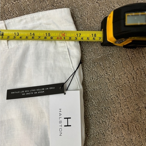 Halston Wide Leg Linen Pants White 100% Linen Women's Size Large - Picture 10 of 11